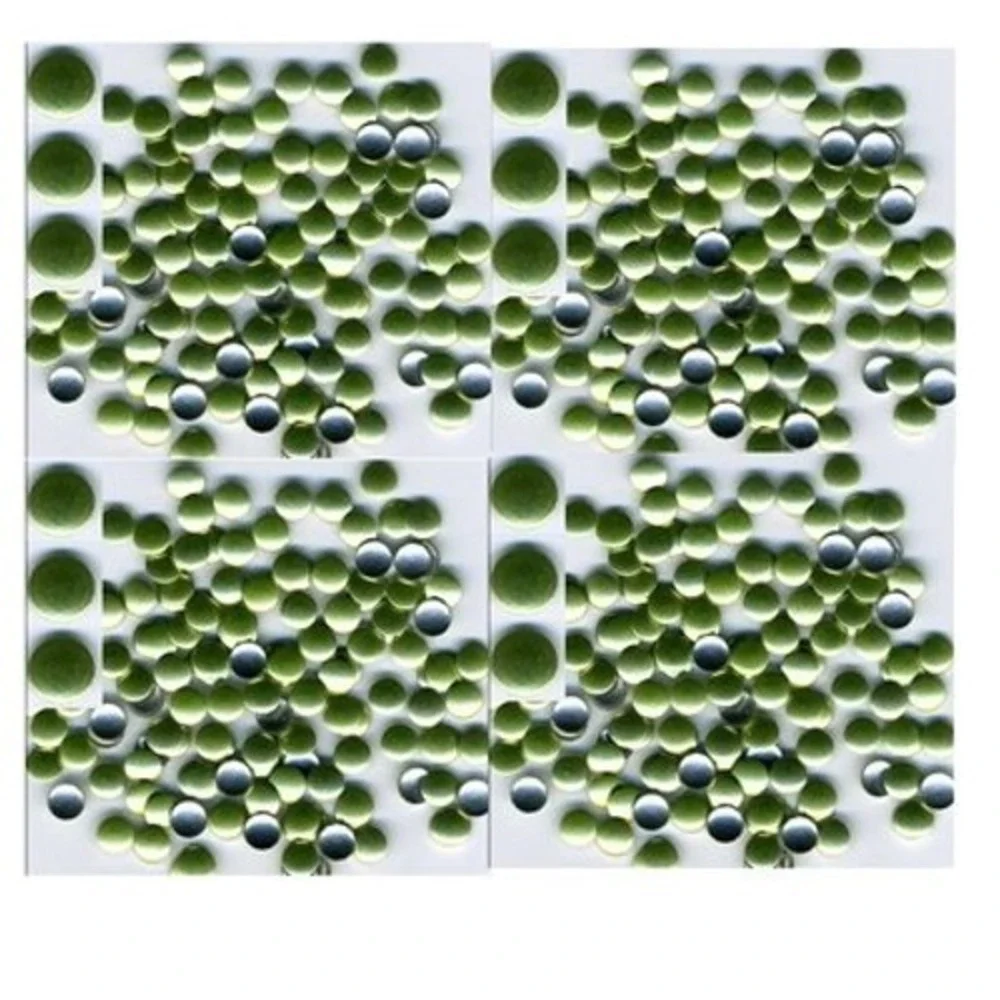 ROUND PEARL Nailheads  4mm Hot Fix ‎ PERIDOT Iron on 1gr